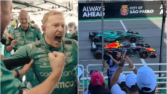 Así se vivió dentro del garaje de Aston Martin la heroicidad de Fernando Alonso ante 'Checo' Pérez en Brasil Así se vivió dentro del garaje de Aston Martin la heroicidad de Fernando Alonso ante 'Checo' Pérez en Brasil