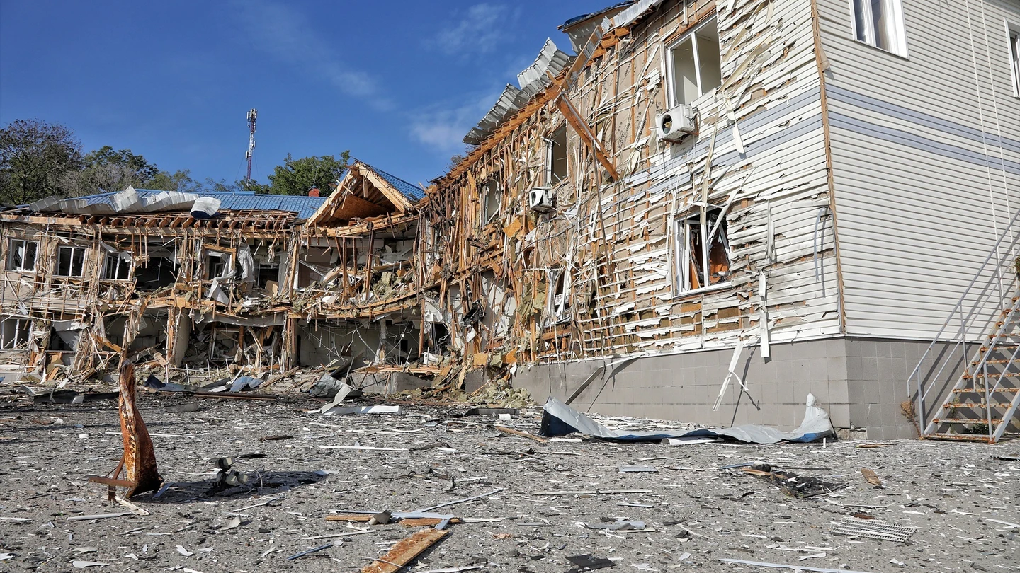 Imagen de archivo de un edificio destruido en Odesa. Imagen de archivo de un edificio destruido en Odesa.