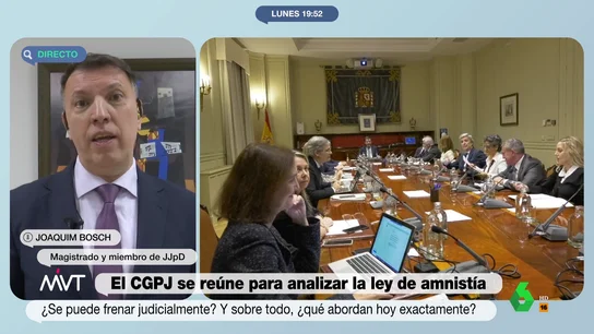 Joaquim Bosch, sobre la reunión del CGPJ sobre la amnistía: No tiene competencias para informar de leyes que no existen "Un consejo que está con un mandato caducado hace cinco años, fuera de los límites de la Constitución, tendría que actuar con cierta contención para que no pueda parecer que interfiere en el debate partidista", comenta el magistrado en este vídeo.