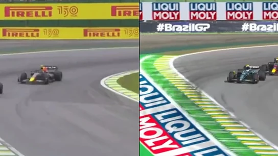 Fernando Alonso adelantando a 'Checo' Pérez Fernando Alonso adelantando a 'Checo' Pérez