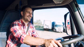 Un camionero al volante