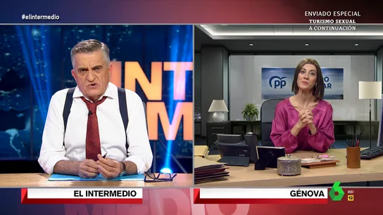 Cuca Gamarra no se moja sobre las protestas en Ferraz: Vivan los antidisturbios y también los disturbios En este vídeo de El Intermedio, Cristina Gallego se convierte en Cuca Gamarra que, entrevistada por Wyoming, no termina de posicionarse sobre las protestas en Ferraz: "Sánchez, parguelas, busca casa en Bruselas", proclama.