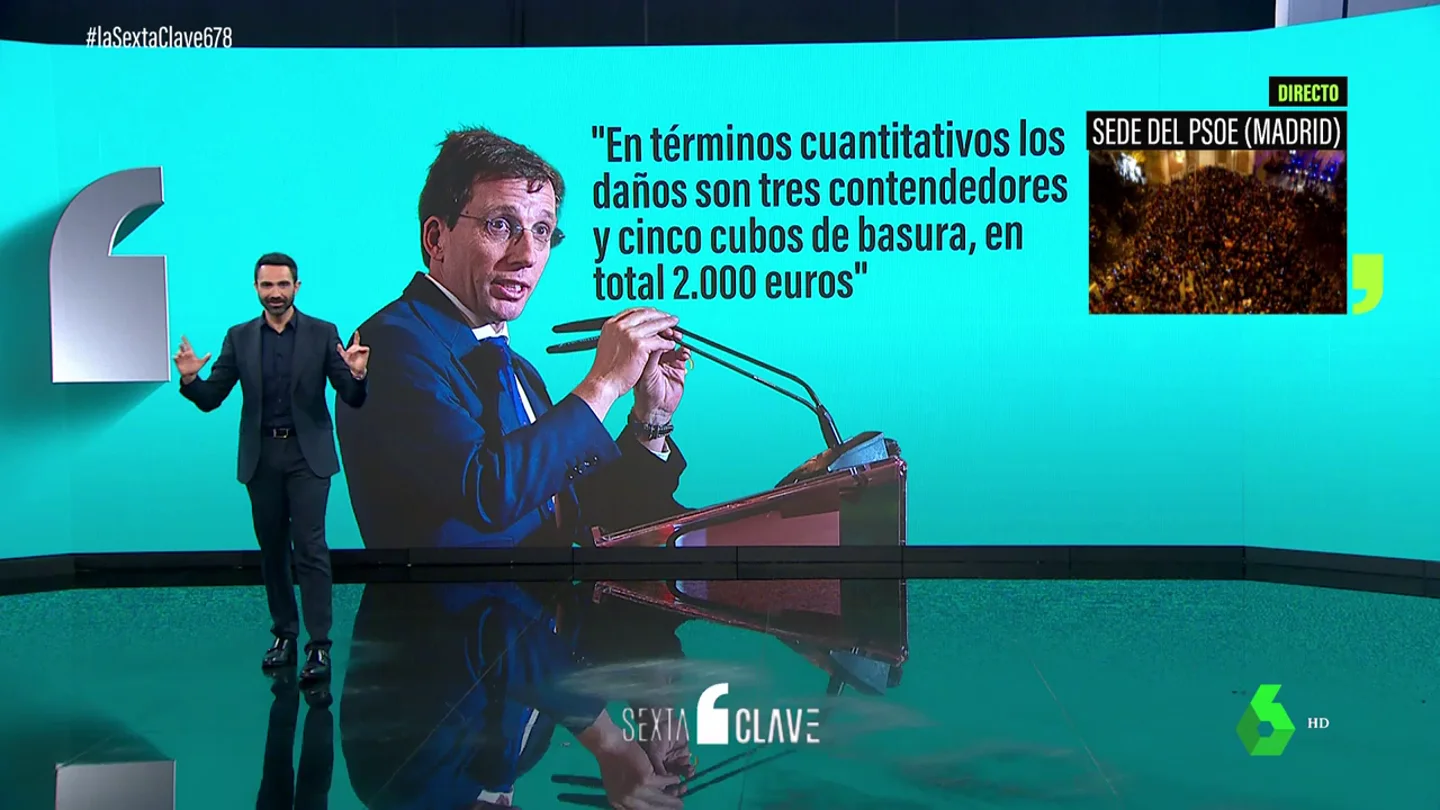 Almeida se olvida del sector privado y limita a 2.000 euros los daños de las protestas en Ferraz Almeida se olvida del sector privado y limita a 2.000 euros los daños de las protestas en Ferraz