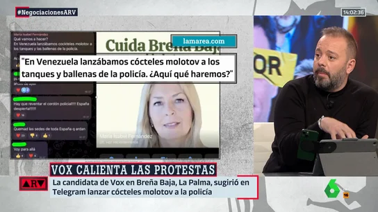 Una candidata de Vox en La Palma sugirió lanzar cócteles molotov a la Policía en las protestas Una candidata de Vox en La Palma sugirió lanzar cócteles molotov a la Policía en las protestas