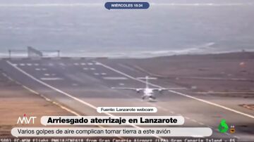 El arriesgado aterrizaje de un avión en Lanzarote 
