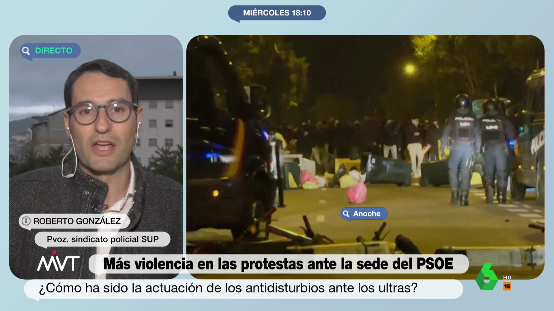 ¿Cuándo actúan los antidisturbios en una manifestación? Responde el presidente de un sindicato policial