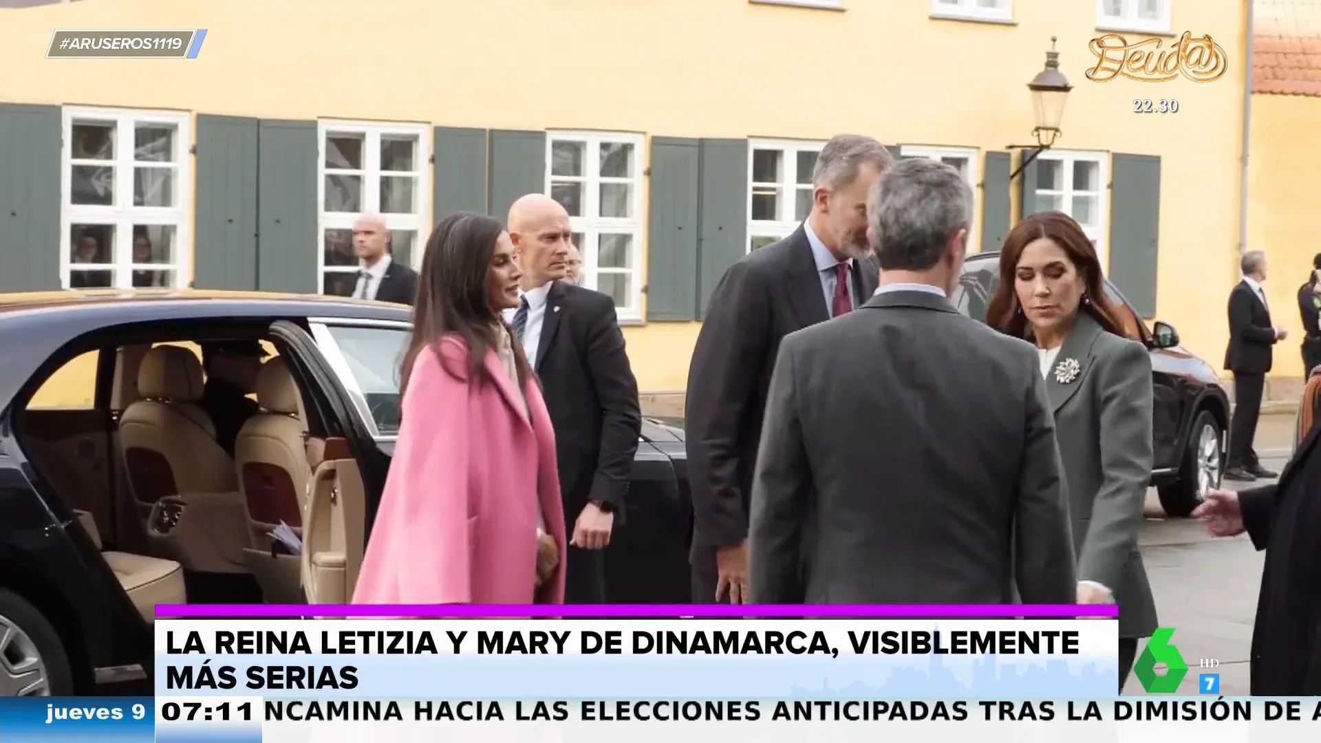 Así saludan la reina Letizia y el rey Felipe a Mary y Federico de Dinamarca en plena tensión por las fotos con Genoveva Casanova