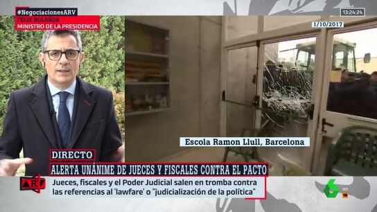 El ministro Bola&ntilde;os en una entrevista en ARV
