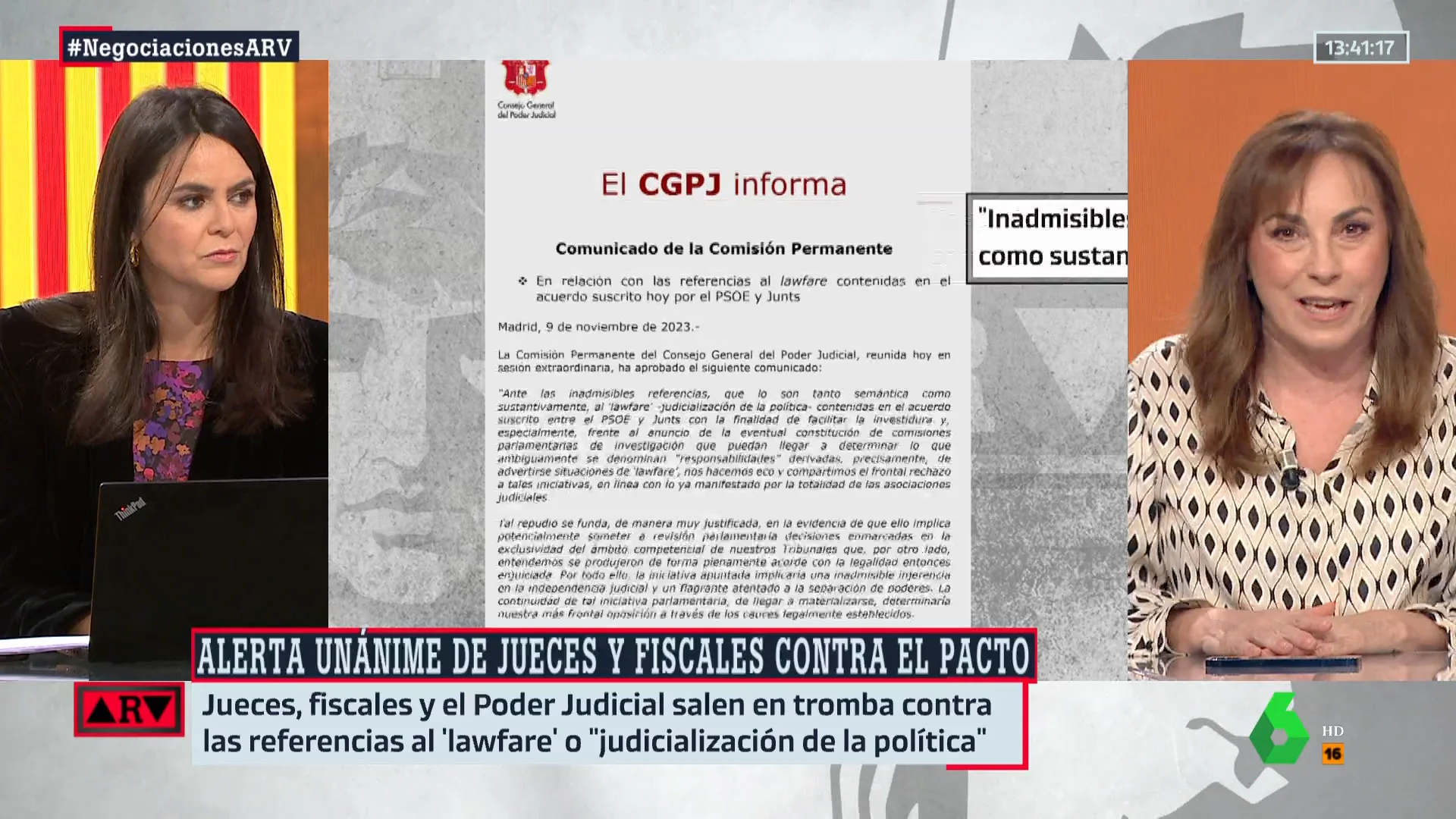 Angélica Rubio, sobre los comunicados de jueces y fiscales en contra de la amnistía: "Me pasma que hablen de una ley inexistente"