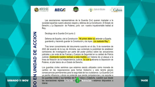 Cinco asociaciones de la Guardia Civil arremeten contra el pacto de PSOE y Junts sobre la ley de amnistía Cinco asociaciones de la Guardia Civil arremeten contra el pacto de PSOE y Junts sobre la ley de amnistía