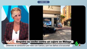 Cristina Pardo, irónica al ver a un hombre embestir su coche contra un cajero