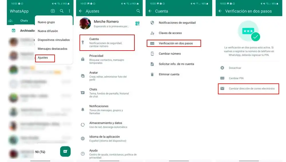 Asociando la cuenta de correo a WhatsApp Asociando la cuenta de correo a WhatsApp