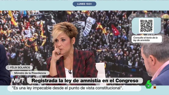 Cristina Pardo responde a Yolanda Díaz por decir que la ley de amnistía es para la gente común "La amnistía no va de unos pocos, va de muchas gentes que, por ejemplo, han sido directores o directoras de una escuela y han abierto ese centro público", afirmaba la líder de Sumar. La respuesta de la presentadora de Más Vale Tarde, en este vídeo.