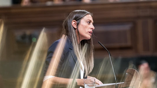 Míriam Nogueras, portavoz de Junts en el Congreso, durante su intervención en el debate de investidura de Pedro Sánchez Míriam Nogueras, portavoz de Junts en el Congreso, durante su intervención en el debate de investidura de Pedro Sánchez