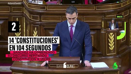 Pedro Sánchez repite la palabra 'Constitución' 14 veces en menos de dos minutos para defender la amnistía Pedro Sánchez repite la palabra 'Constitución' 14 veces en menos de dos minutos para defender la amnistía