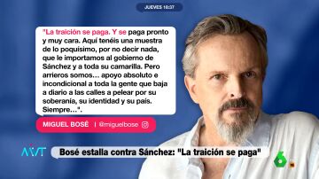 Miguel Bosé arremete contra Pedro Sánchez por sus pactos de investidura: "La traición se paga"