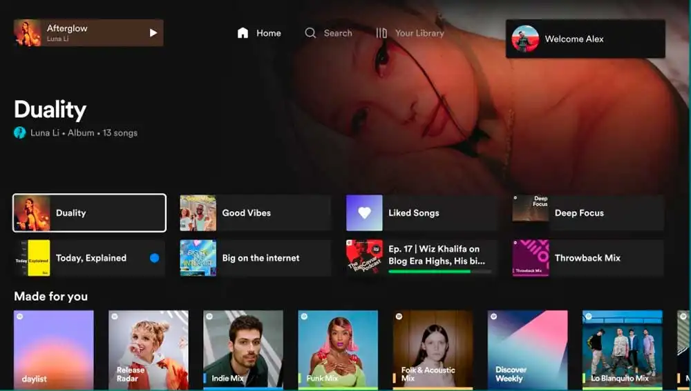 Nueva app de Spotity para Android TV