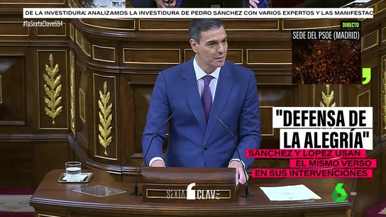 Pedro Sánchez y Patxi López cierran la investidura de 'verso a verso' con una poesía de Mario Benedetti: "defender la alegría como un principio, como una bandera, como un destino" Pedro Sánchez y Patxi López cierran la investidura de 'verso a verso' con una poesía de Mario Benedetti: "defender la alegría como un principio, como una bandera, como un destino"