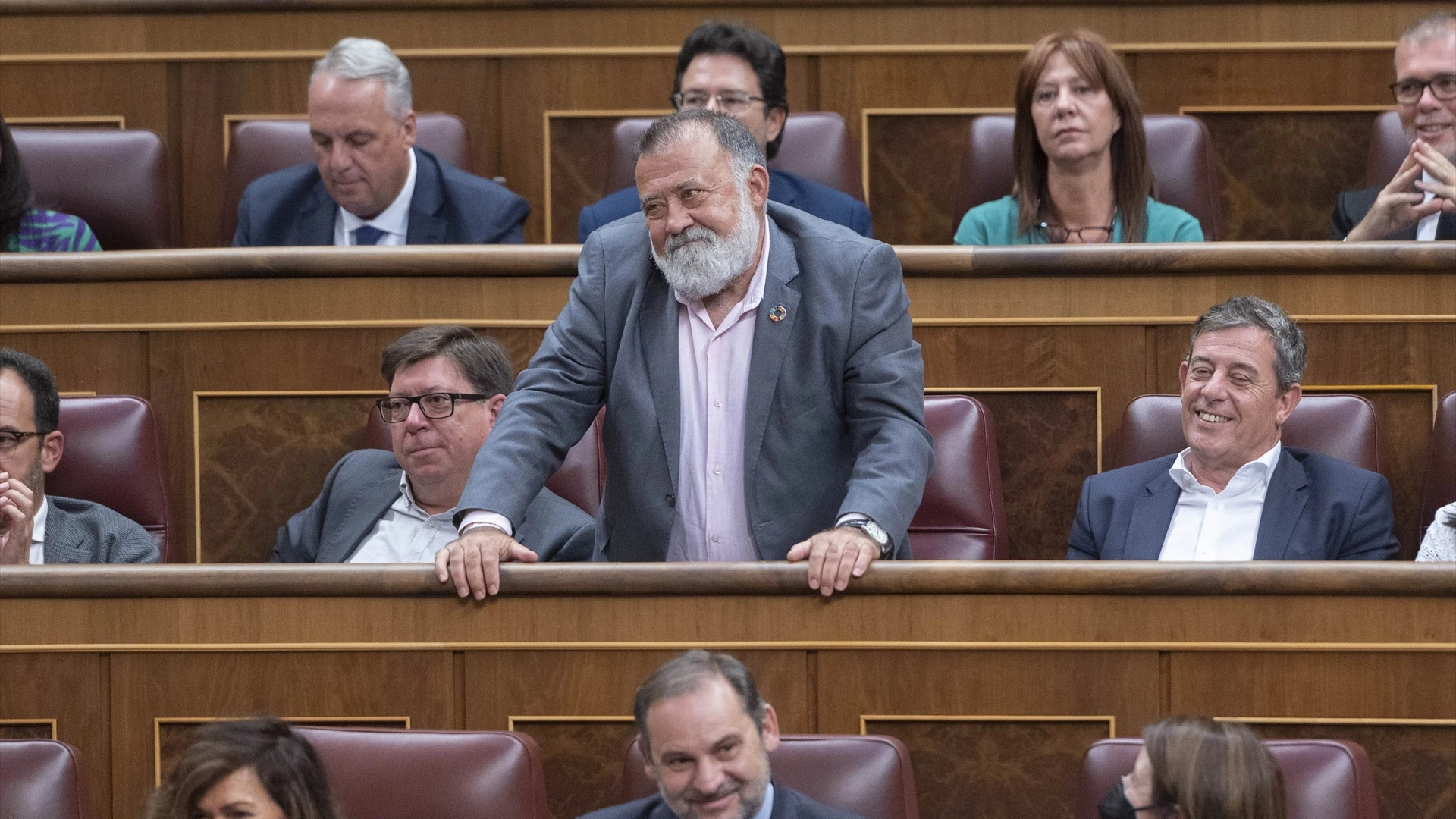 El diputado del PSOE Herminio Sancho en su escaño en el Congreso