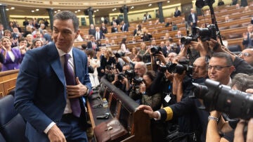 El presidente del Gobierno en funciones y candidato a la reelección, Pedro Sánchez, a su llegada a la segunda sesión del debate de investidura de Pedro Sánchez.