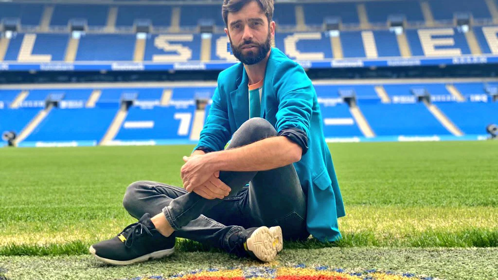 Zuhaitz Gurrutxaga en Anoeta, el estadio que le vio hacerse futbolista.