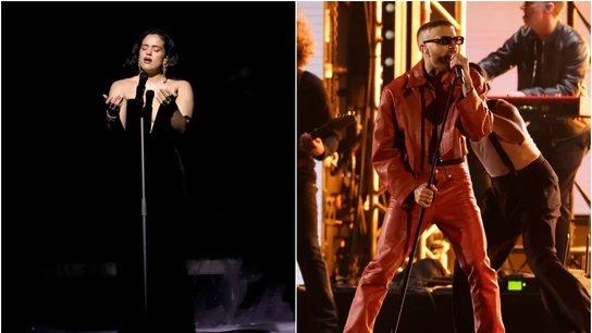 Rosalía y Rauw Alejandro, en sus respectivas actuaciones en los Latin Grammy Rosalía y Rauw Alejandro, en sus respectivas actuaciones en los Latin Grammy
