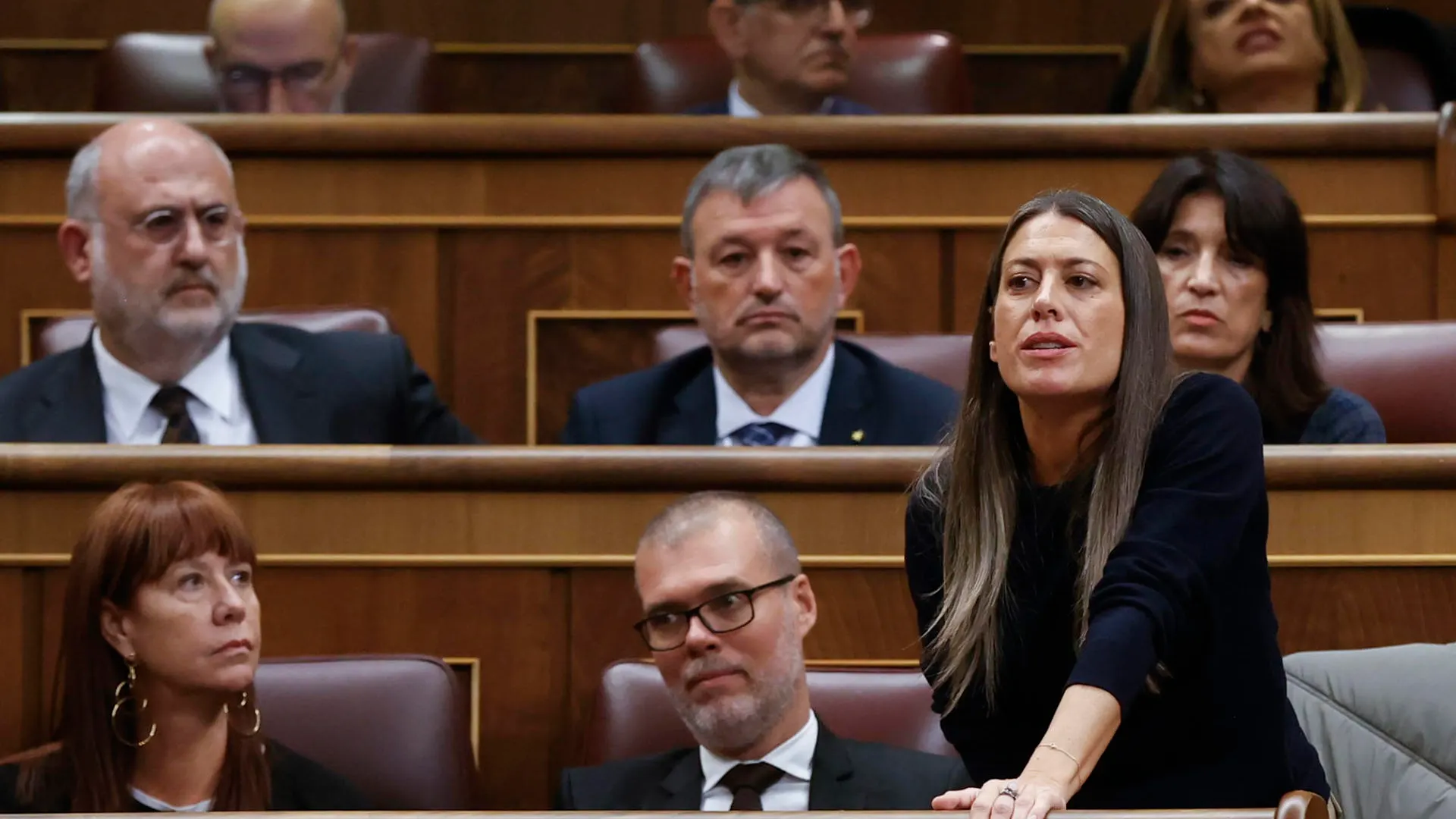 Miriam Nogueras durante la sesión de investidura de Pedro Sánchez