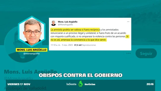 Los obispos, contra el Gobierno: de criticar a Sánchez por "inmoral" a advertir de que las instituciones "se tambalean" Los obispos, contra el Gobierno: de criticar a Sánchez por "inmoral" a advertir de que las instituciones "se tambalean"