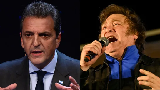 Sergio Massa y Javier Milei Cierre de la campaña electoral en Argentina: Massa invoca a la utopía y Milei, un cambio de dirección
