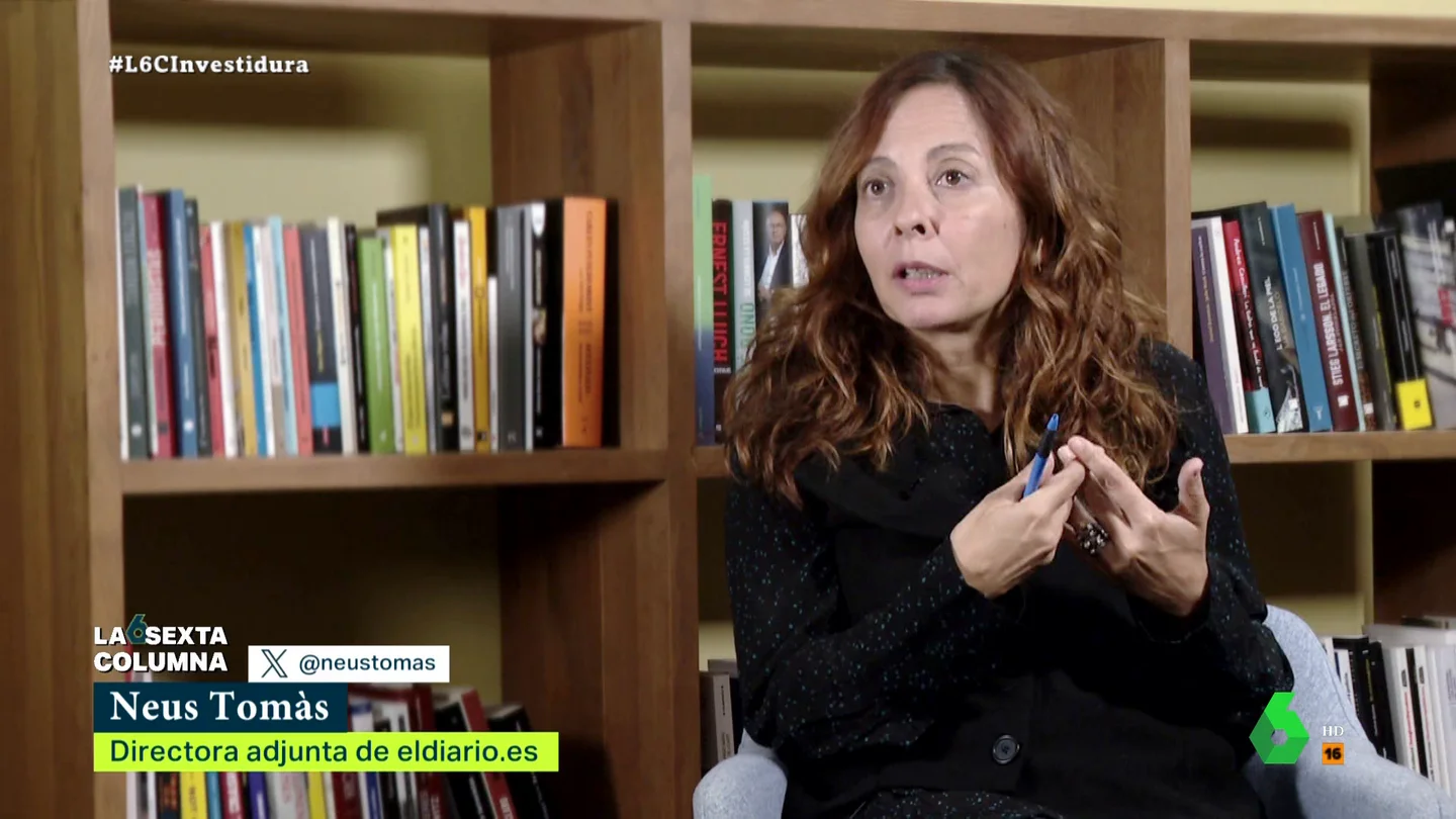 Neus Tomàs, tajante: Da la sensación de que, cuando no gobierna la derecha, España se rompe y no laSexta Columna plantea a los expertos la cuestión de si, tras la investidura de Sánchez, es hora de una nueva Transición. "Es un buen momento para que nuestro país se siente en el diván y piense qué quiere ser", comenta Máriam M. Bascuñán.