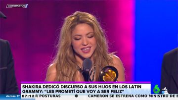 "Les he prometido que voy a ser feliz y que mamá va a reír con toda su risa": Shakira, a sus hijos en los Latin Grammy