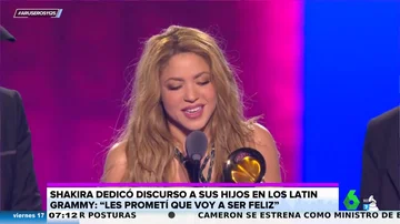 "Les he prometido que voy a ser feliz y que mamá va a reír con toda su risa": Shakira, a sus hijos en los Latin Grammy "Les he prometido que voy a ser feliz y que mamá va a reír con toda su risa": Shakira, a sus hijos en los Latin Grammy