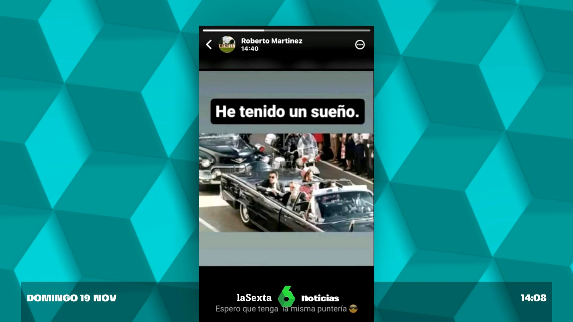 El concejal del PP difunde montaje de Sánchez en el coche donde asesinaron a Kennedy