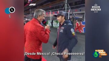 El divertido, e incomodo, momento entre Checo Pérez y un presentador en el GP de Las Vegas