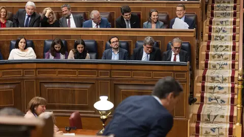 El presidente del Gobierno y algunos de los ministros durante la investidura de Pedro Sánchez.