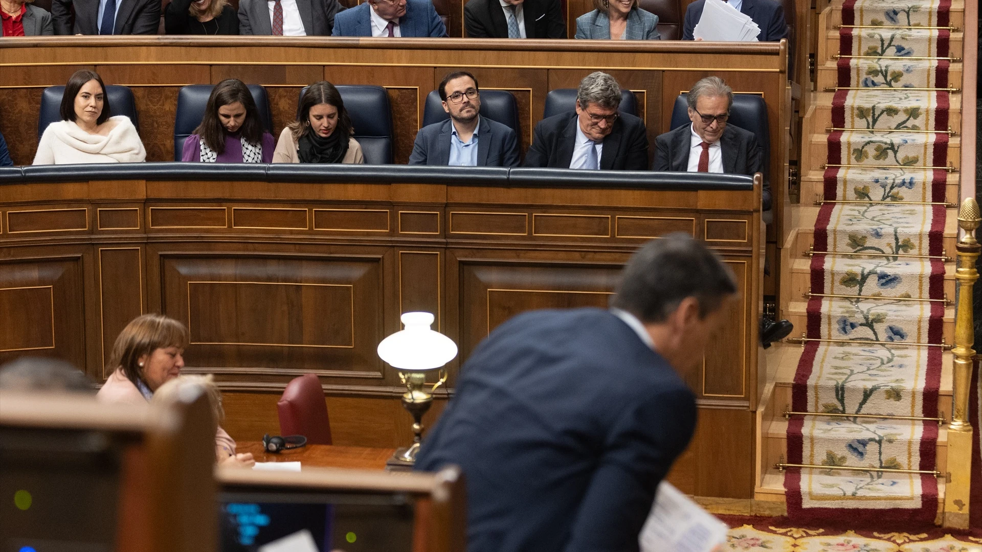 El presidente del Gobierno y algunos de los ministros durante la investidura de Pedro Sánchez.