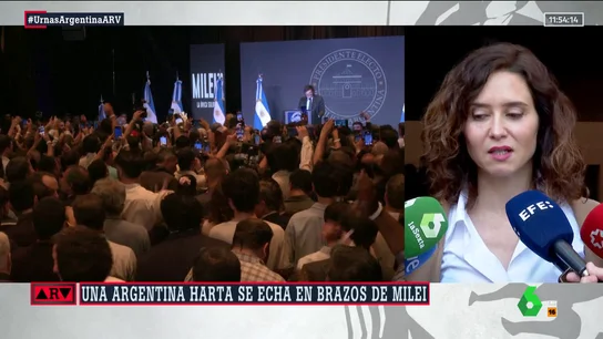 Ayuso le "desea lo mejor" a Milei: "Espero que empiece un nuevo tiempo para Argentina" Ayuso le "desea lo mejor" a Milei: "Espero que empiece un nuevo tiempo para Argentina"
