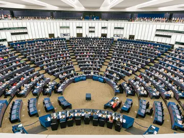 Vista general del hemiciclo del Parlamento Europeo.
