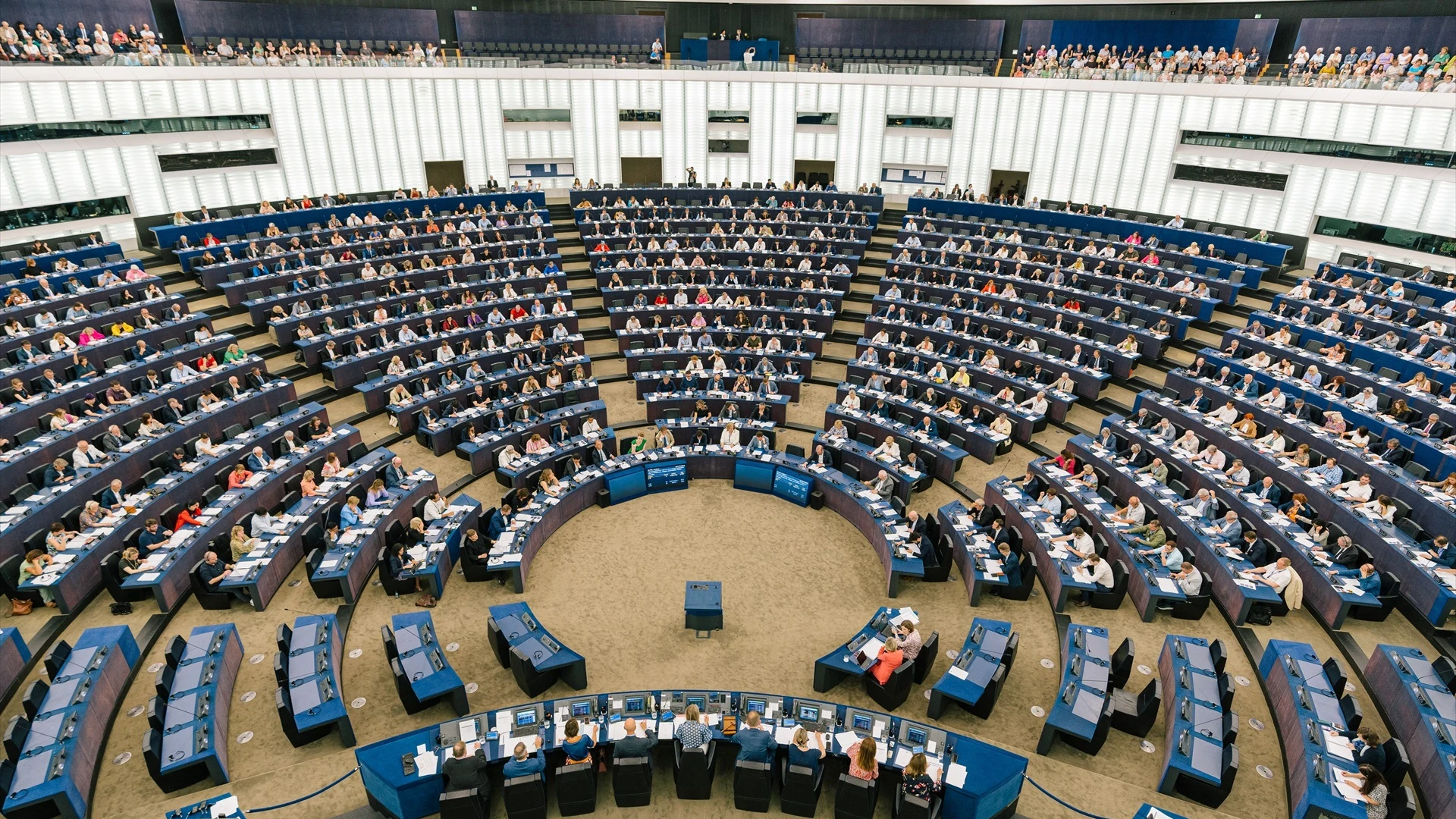 Vista general del hemiciclo del Parlamento Europeo.