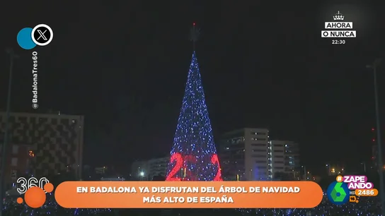 El 'pique' con Vigo continua: Badalona enciende el árbol de Navidad más alto de España El 'pique' con Vigo continua: Badalona enciende el árbol de Navidad más alto de España