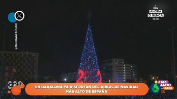 El 'pique' con Vigo continua: Badalona enciende el árbol de Navidad más alto de España
