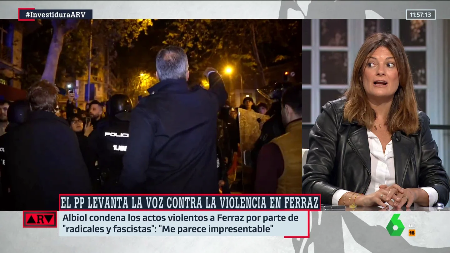 Pilar Gómez, tras los actos violentos en las protestas en Ferraz: "Es importante que el PP marque distancias con Vox" Pilar Gómez, tras los actos violentos en las protestas en Ferraz: "Es importante que el PP marque distancias con Vox"