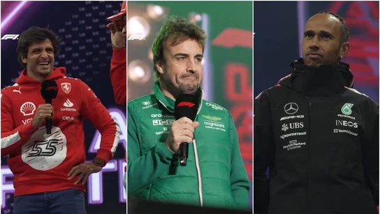 Carlos Sainz, Fernando Alonso y Lewis Hamilton Carlos Sainz, Fernando Alonso y Lewis Hamilton