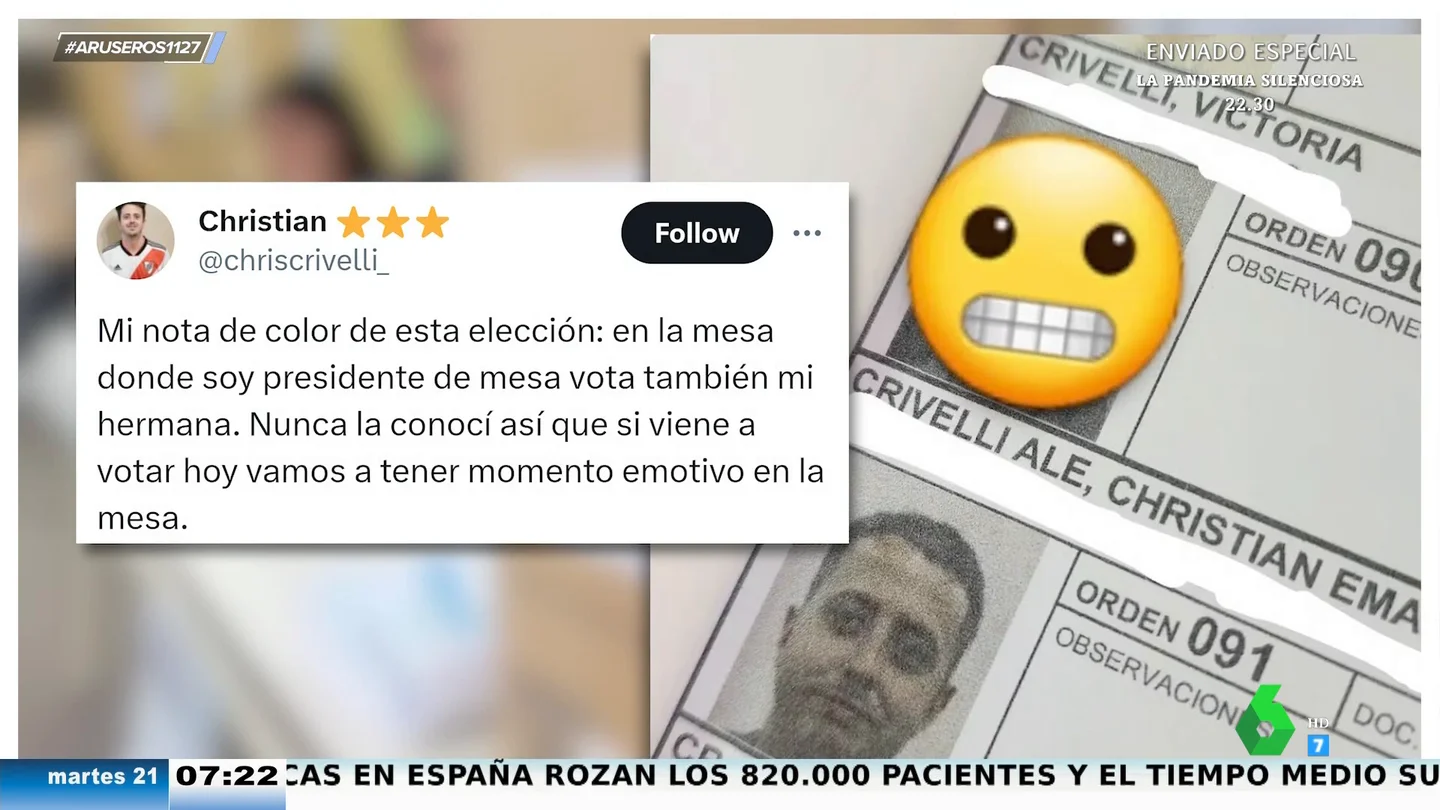 Conoce a su hermanastra porque vota en la mesa electoral en la que él es presidente Conoce a su hermanastra porque vota en la mesa electoral en la que él es presidente