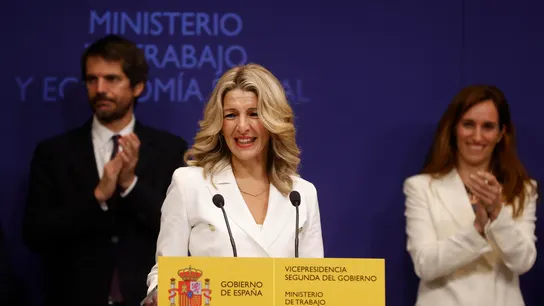 Yolanda Díaz, durante la toma de posesión de su cartera como vicepresidenta segunda del Gobierno y ministra de Trabajo y Economía Social. Yolanda Díaz, durante la toma de posesión de su cartera como vicepresidenta segunda del Gobierno y ministra de Trabajo y Economía Social.