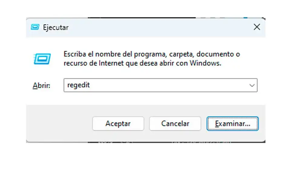 Accediendo al editor de registro