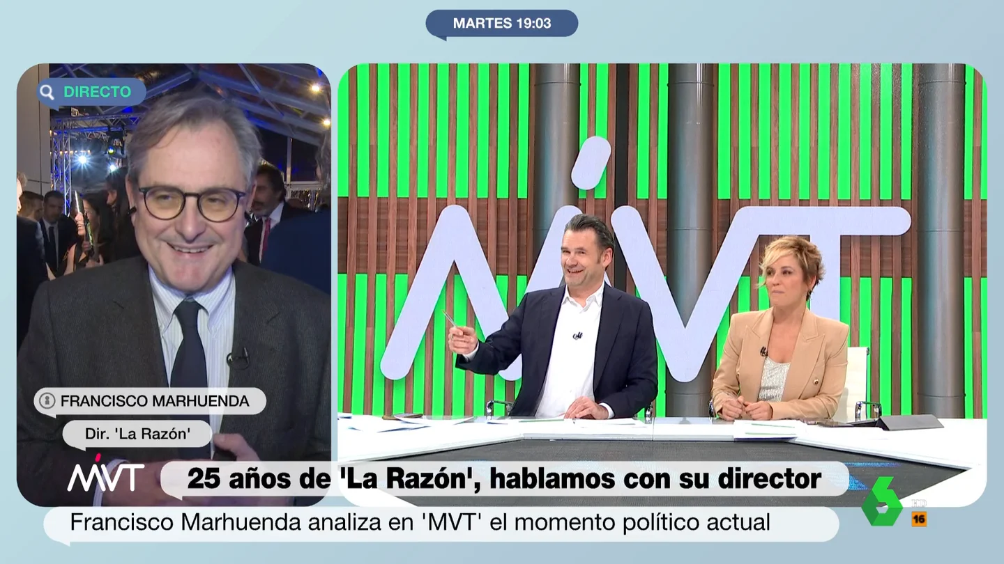 El reencuentro entre Cristina Pardo y Paco Marhuenda: "¿Llevas 25 años dirigiendo La Razón?" El reencuentro entre Cristina Pardo y Paco Marhuenda: "¿Llevas 25 años dirigiendo La Razón?"