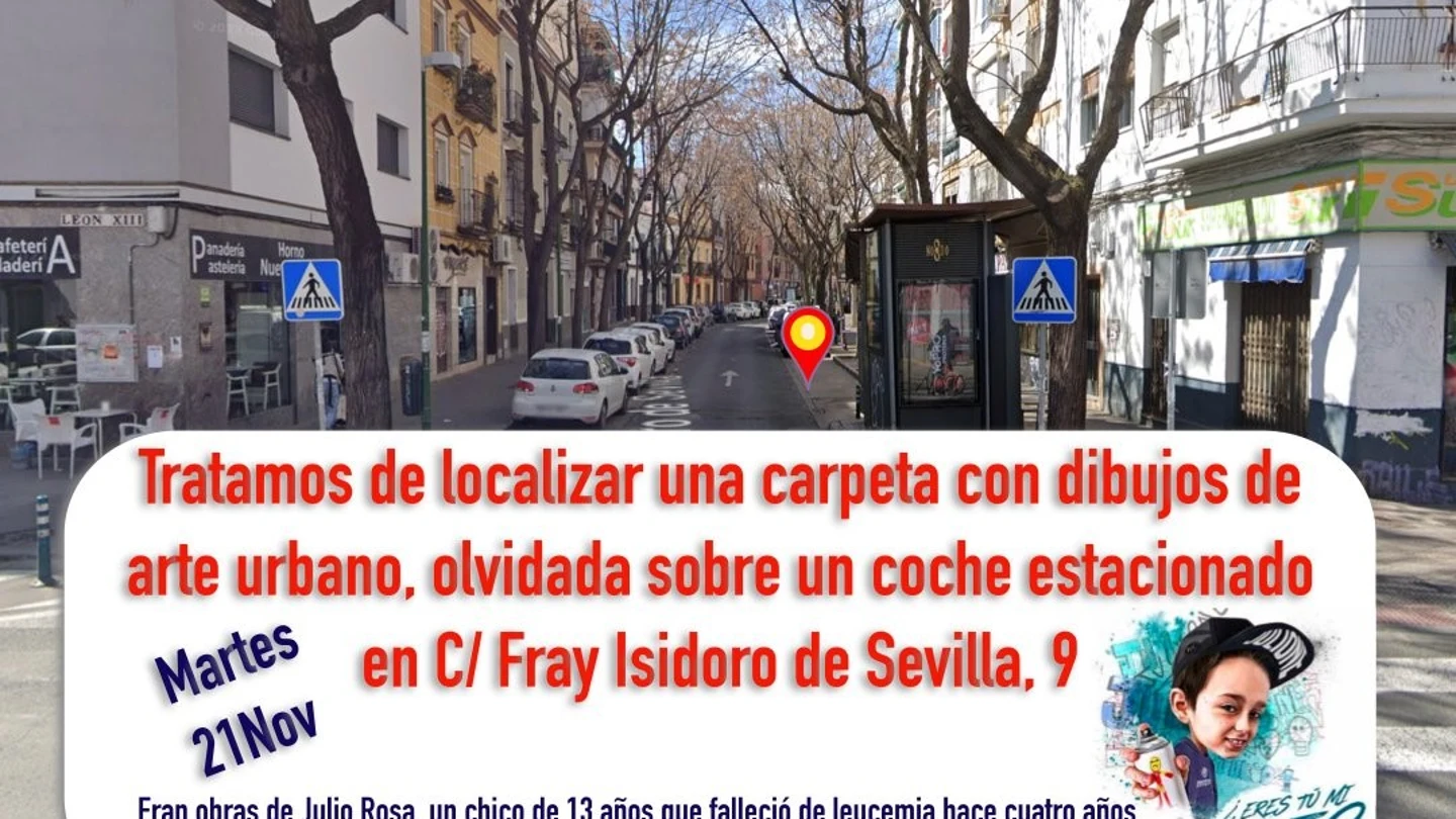 Piden colaboración ciudadana para hallar una carpeta de dibujos de un menor de 13 años fallecido por leucemia Piden colaboración ciudadana para hallar una carpeta de dibujos de un menor de 13 años fallecido por leucemia