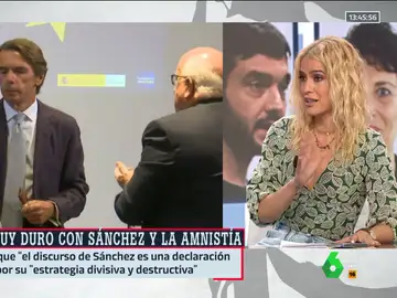 Afra Blanco, tajante ante los ataques de Aznar a Sánchez: &quot;Tiene narices que venga hablando de guerra&quot;