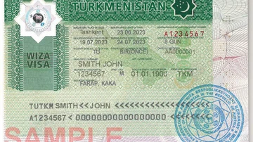 Un visado de Turkmenistán